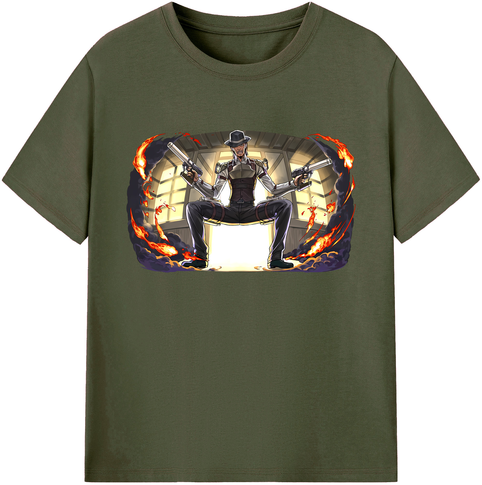 （画像用） 進撃の巨人 ケニー·アッカーマン Attack on Titan Kenny Ackerman 綿100％ メンズ半袖Tシャツ｜肌触りやわらか＆通気性